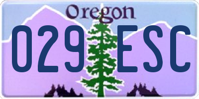 OR license plate 029ESC