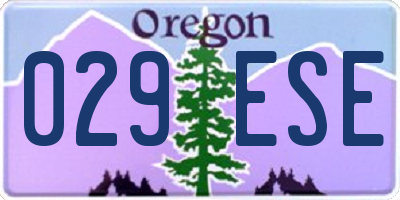OR license plate 029ESE