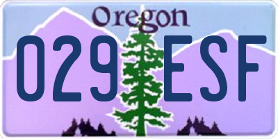 OR license plate 029ESF