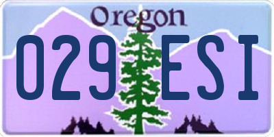 OR license plate 029ESI