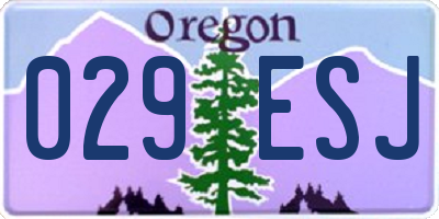 OR license plate 029ESJ