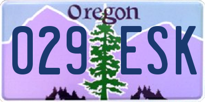 OR license plate 029ESK