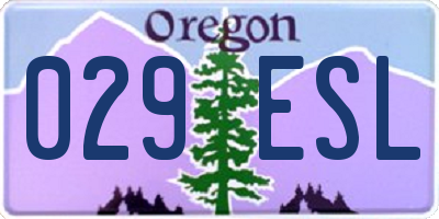 OR license plate 029ESL