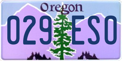 OR license plate 029ESO