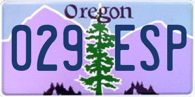 OR license plate 029ESP