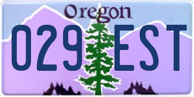 OR license plate 029EST