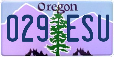 OR license plate 029ESU