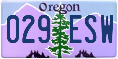 OR license plate 029ESW