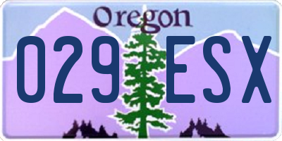 OR license plate 029ESX