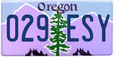OR license plate 029ESY