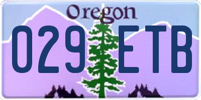 OR license plate 029ETB