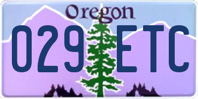 OR license plate 029ETC