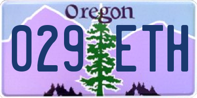 OR license plate 029ETH