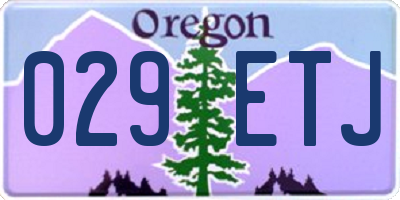 OR license plate 029ETJ