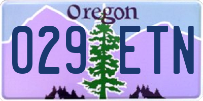 OR license plate 029ETN