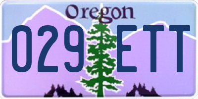 OR license plate 029ETT