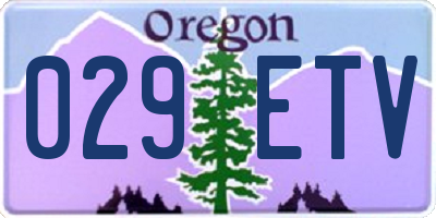 OR license plate 029ETV