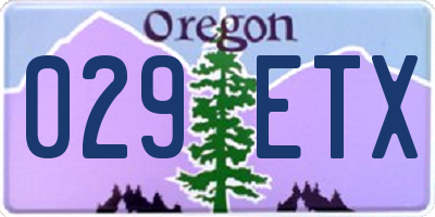 OR license plate 029ETX