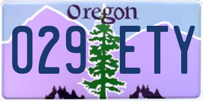 OR license plate 029ETY