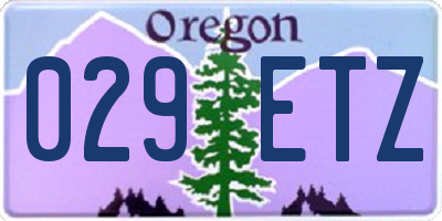 OR license plate 029ETZ