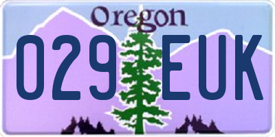 OR license plate 029EUK