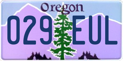 OR license plate 029EUL