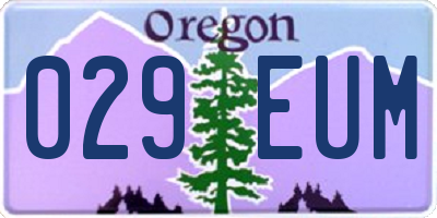 OR license plate 029EUM
