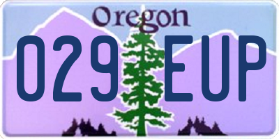 OR license plate 029EUP
