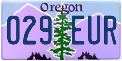 OR license plate 029EUR