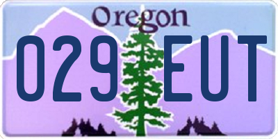 OR license plate 029EUT