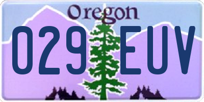 OR license plate 029EUV
