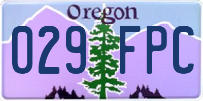 OR license plate 029FPC
