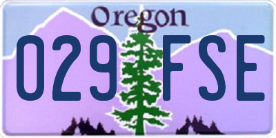 OR license plate 029FSE