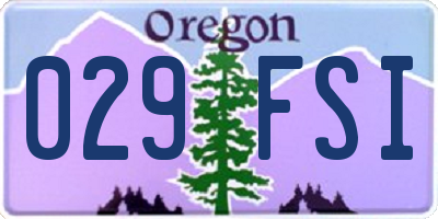 OR license plate 029FSI