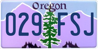 OR license plate 029FSJ