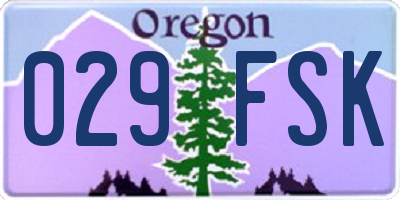 OR license plate 029FSK