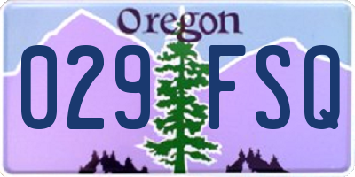 OR license plate 029FSQ