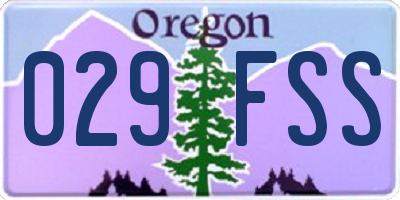 OR license plate 029FSS