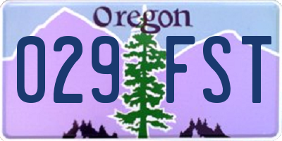 OR license plate 029FST