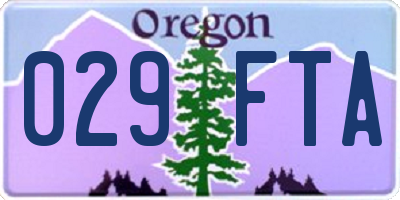 OR license plate 029FTA
