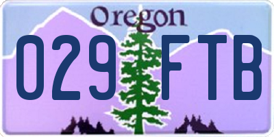 OR license plate 029FTB
