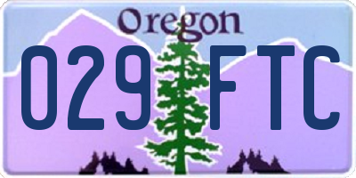 OR license plate 029FTC