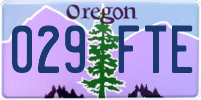 OR license plate 029FTE