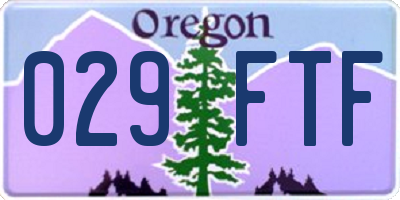 OR license plate 029FTF