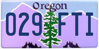 OR license plate 029FTI