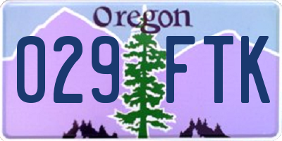 OR license plate 029FTK