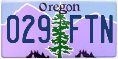 OR license plate 029FTN