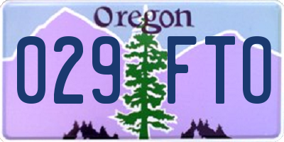 OR license plate 029FTO