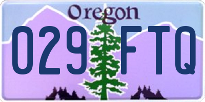 OR license plate 029FTQ