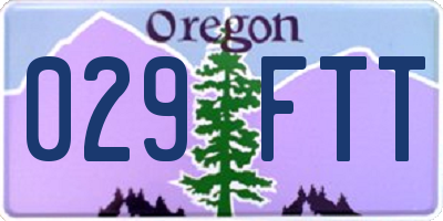 OR license plate 029FTT